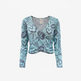 Blusa Cruzada Turquesa